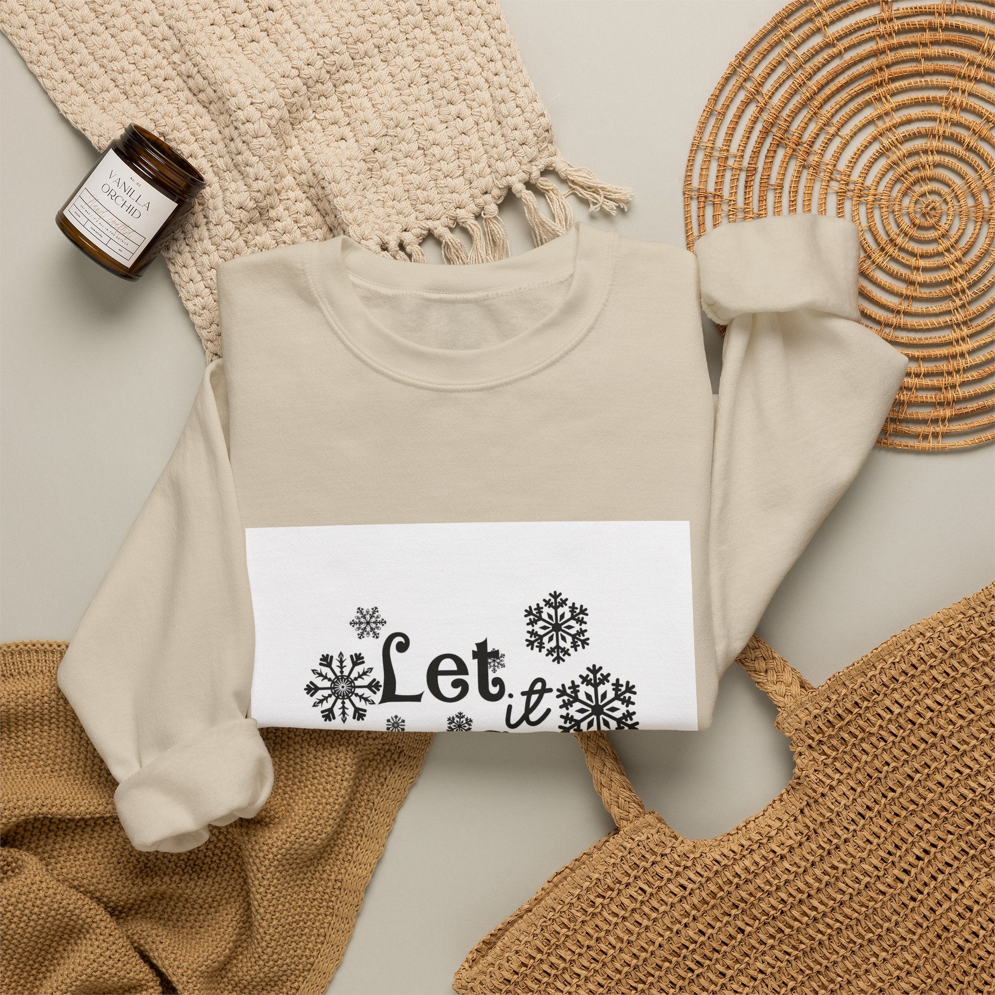 Let It Snow Leopard Snowflake Crewneck Sweatshirt