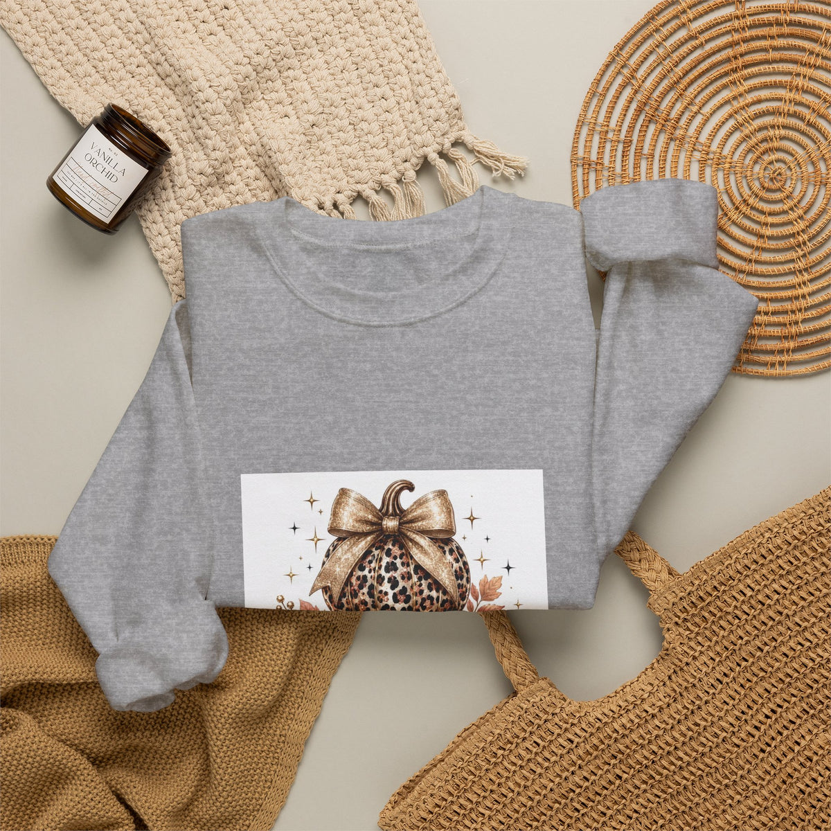 Blessed Pumpkin Sweatshirt — Leopard & Buffalo Plaid Fall Crewneck