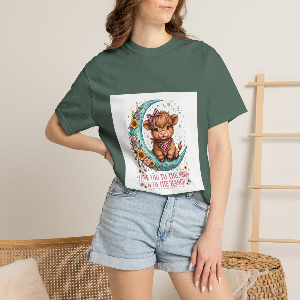 Cow Cute T-Shirt – "Love You to the Moon & to the Ranch" Graphic Tee