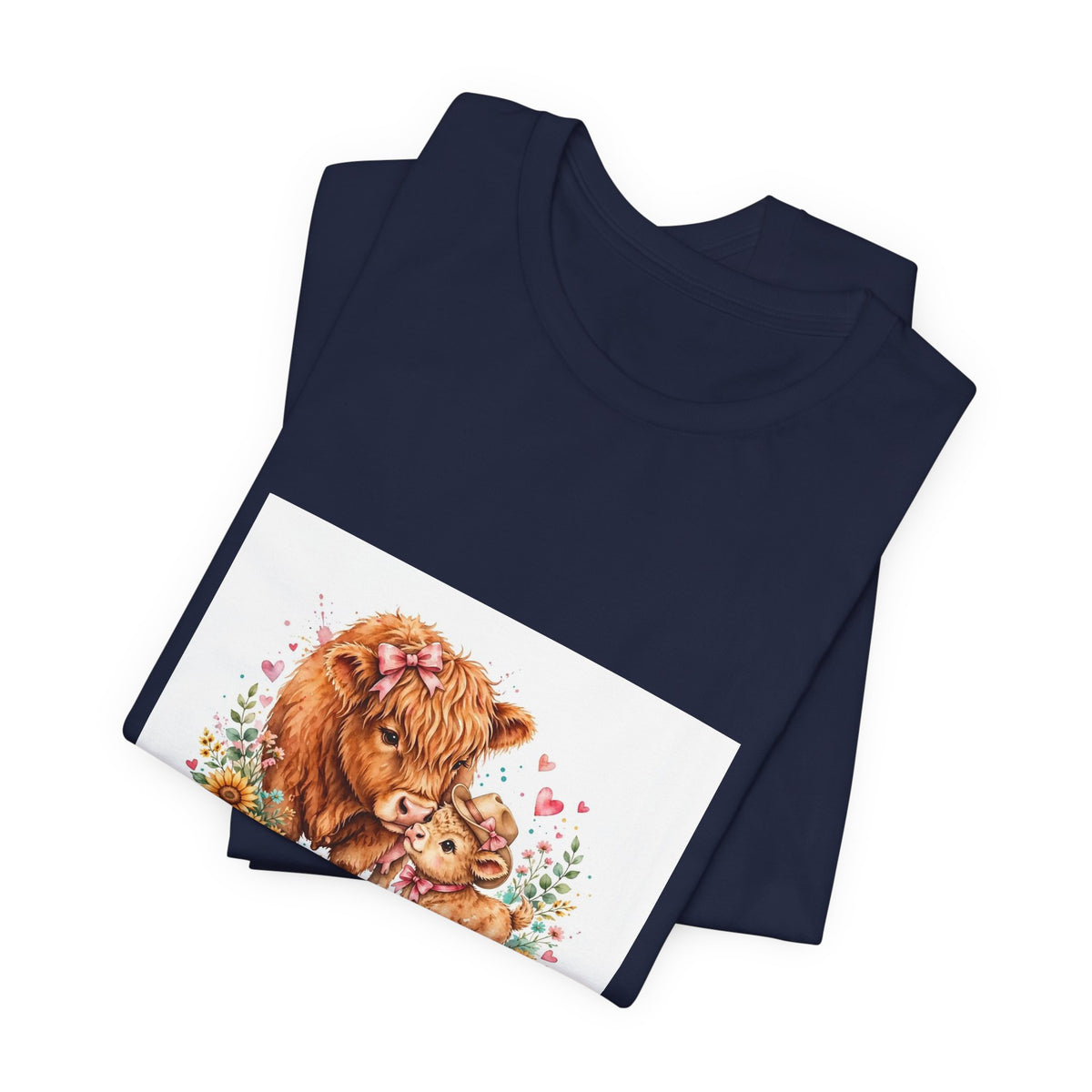 Mama's Little Cowgirl Tee — Western Cowhide Mom & Baby Graphic T-Shirt