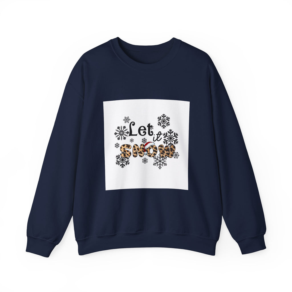Let It Snow Leopard Snowflake Crewneck Sweatshirt