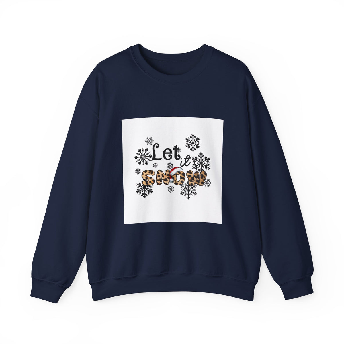 Let It Snow Leopard Snowflake Crewneck Sweatshirt