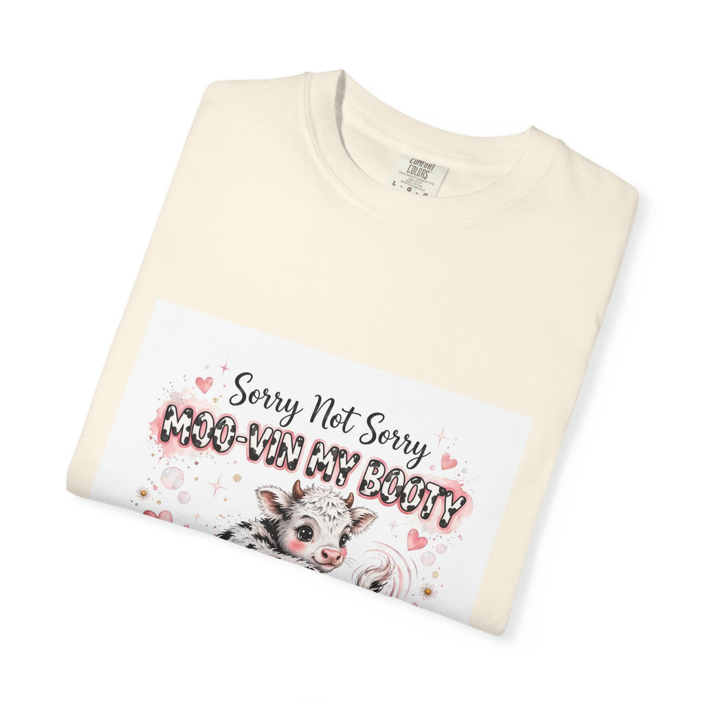 Cow With Attitude T-Shirt — "Sorry Not Sorry Moo-You Say Beauty" Farm Animal Graphic Tee