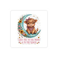 Kiss-Cut Sticker — "Love You to the Moon & to the Ranch" Cute Calf Moon Floral Decal