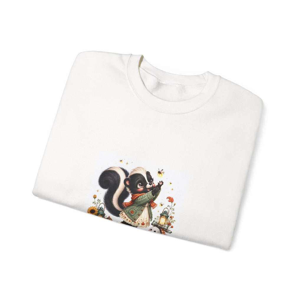 Skunk Holiday Crewneck Sweatshirt — "Chasing the Last Frost" Cute Winter Graphic