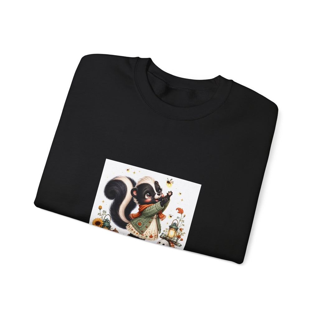 Skunk Holiday Crewneck Sweatshirt — "Chasing the Last Frost" Cute Winter Graphic