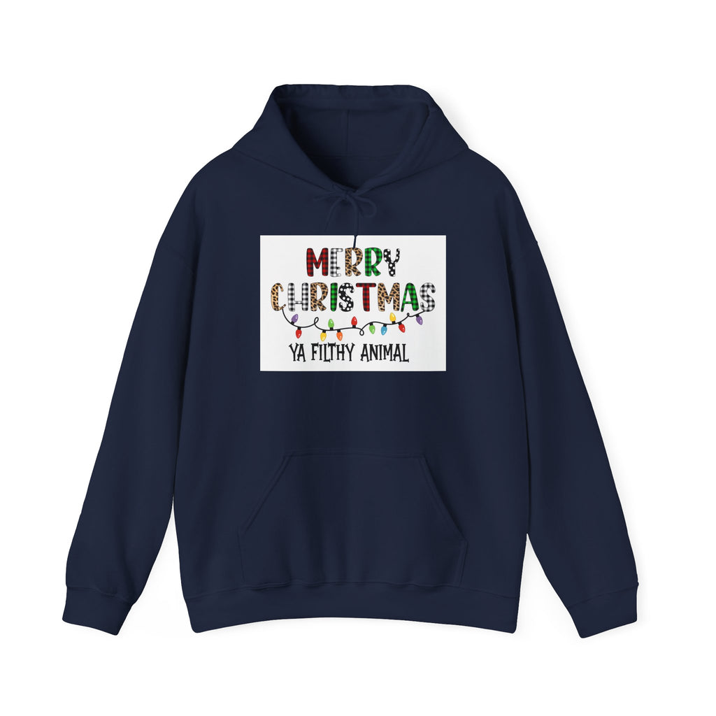 Christmas Hoodie – "Merry Christmas Ya Filthy Animal" Funny Holiday Pullover