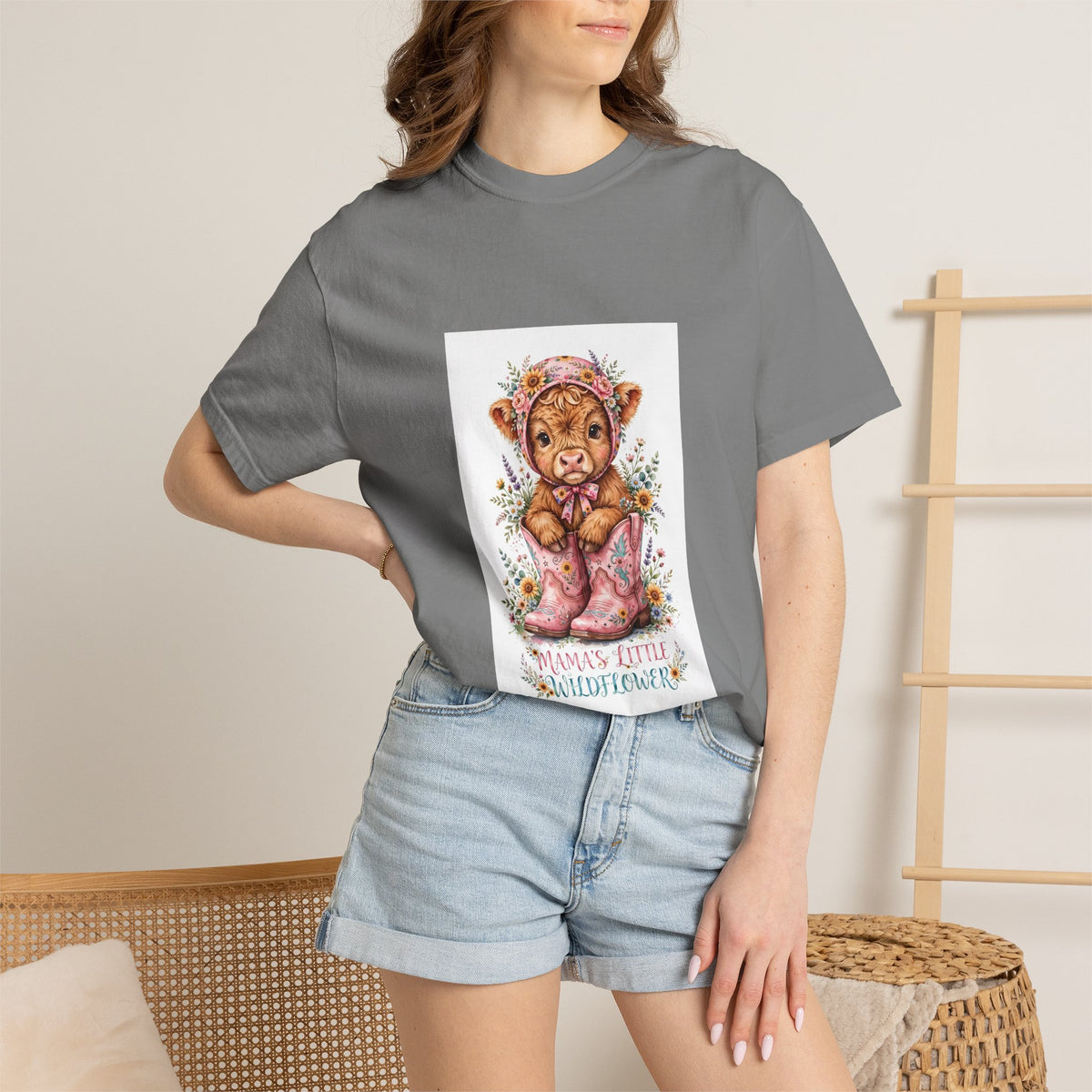 Tiger Cub Floral Tee — "Momma's Little Snugglepunch" Cute Baby Animal T-Shirt