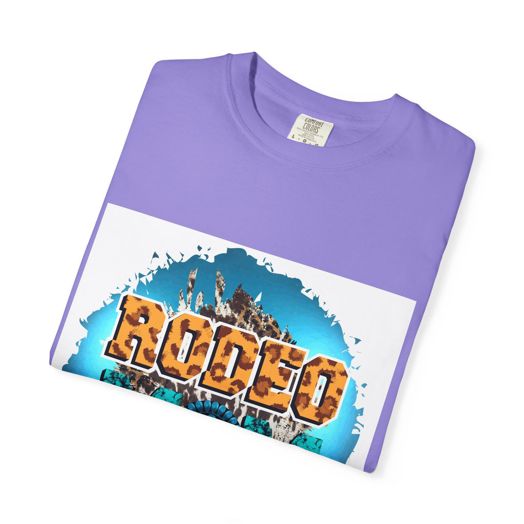 Rodeo Mom Graphic T-Shirt — Western Cowgirl Bronc & Turquoise Design