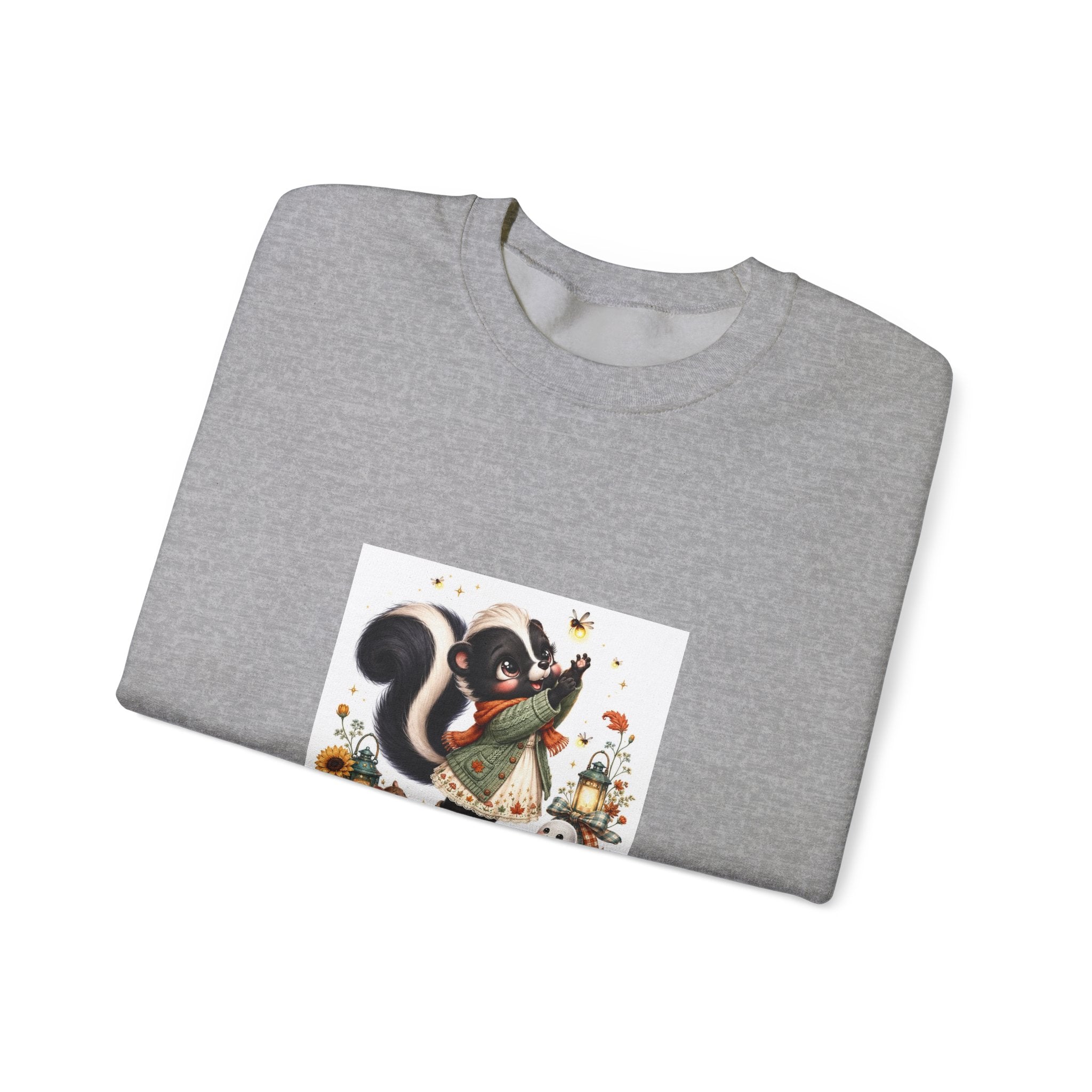 Skunk Holiday Crewneck Sweatshirt — "Chasing the Last Frost" Cute Winter Graphic