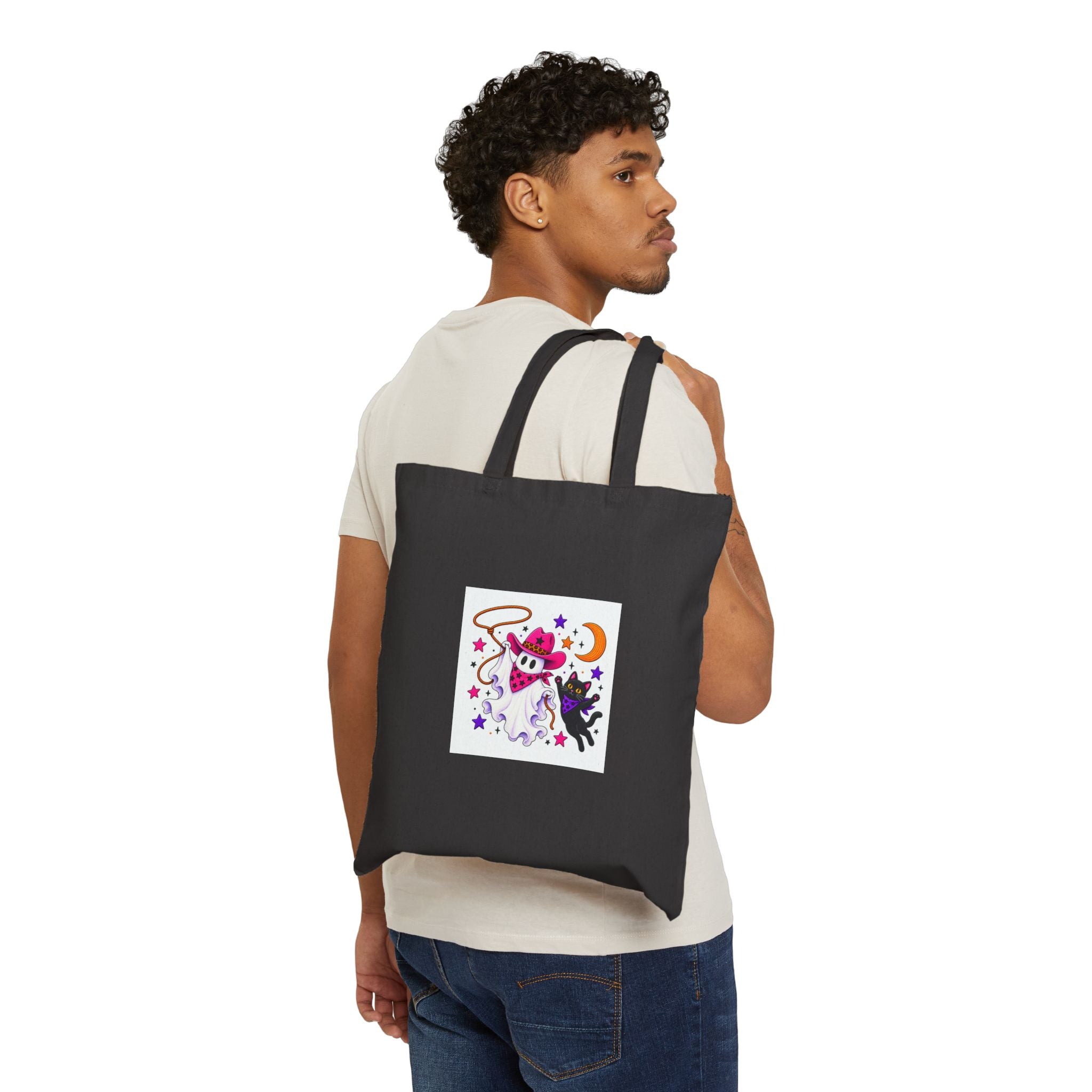 Halloween Ghost Tote Bag - Cute Witch Ghost Canvas Shopper