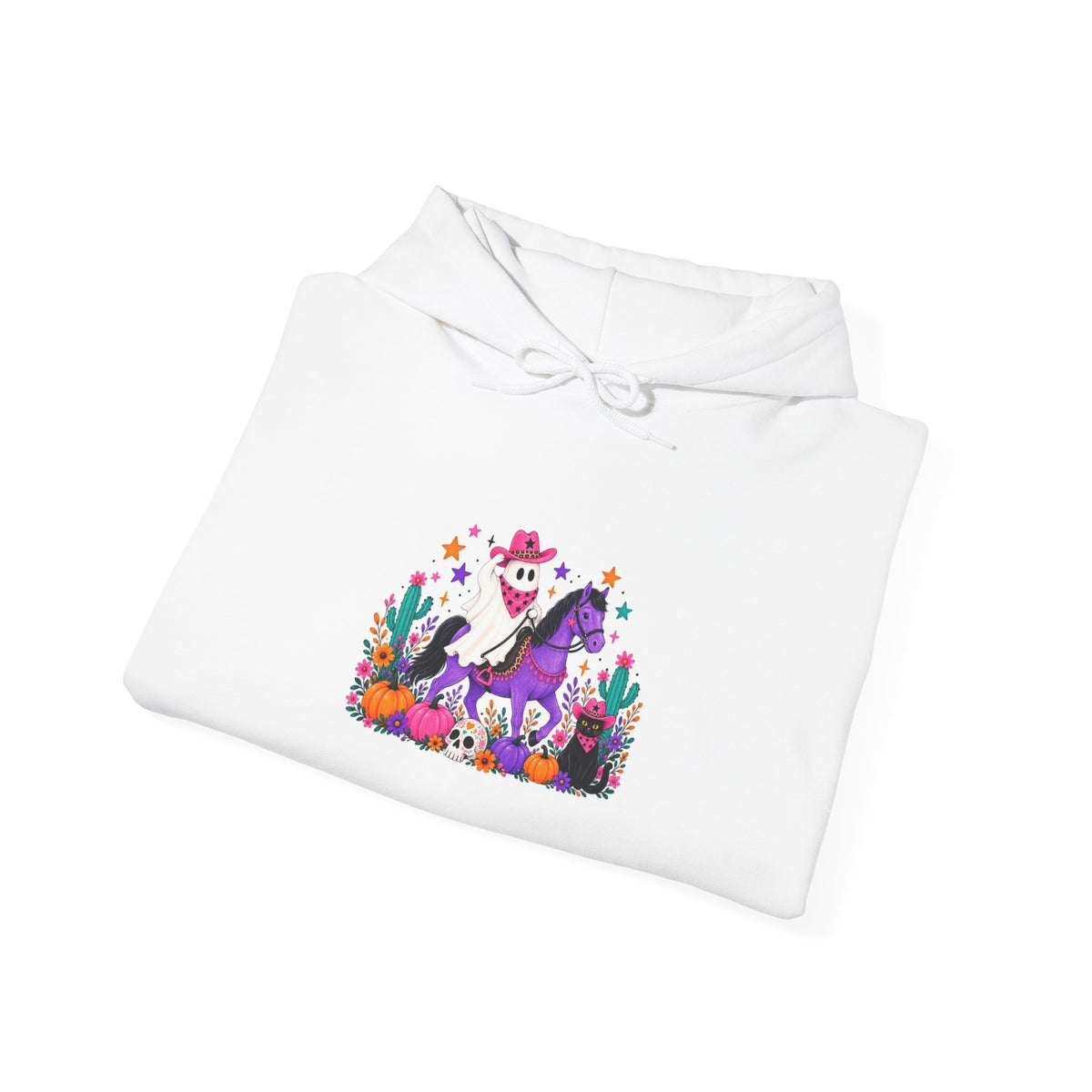Day of the Dead Cat Hoodie – Colorful Día de los Muertos Kitty Floral Pullover