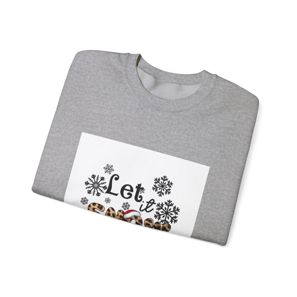 Let It Snow Leopard Snowflake Crewneck Sweatshirt
