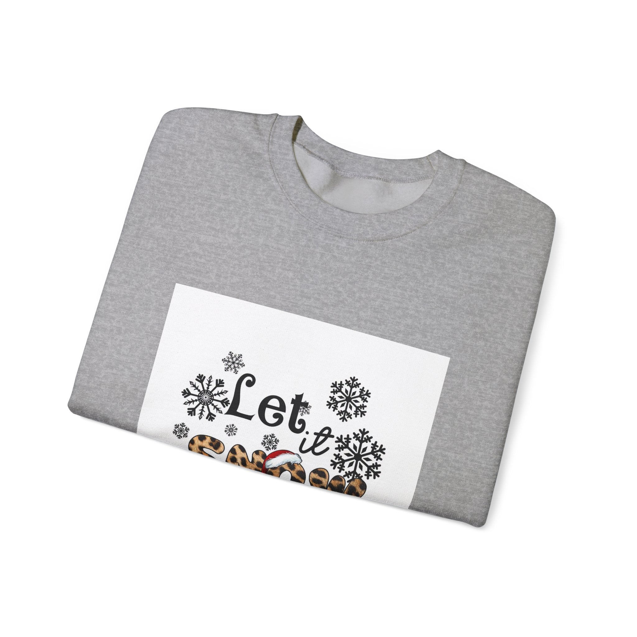 Let It Snow Leopard Snowflake Crewneck Sweatshirt