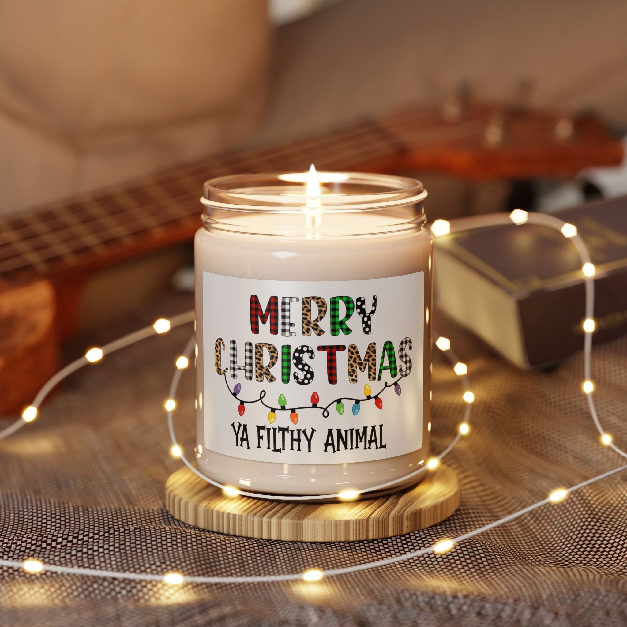 Merry Christmas Ya Filthy Animal Soy Candle — 9oz Scented Holiday Candle