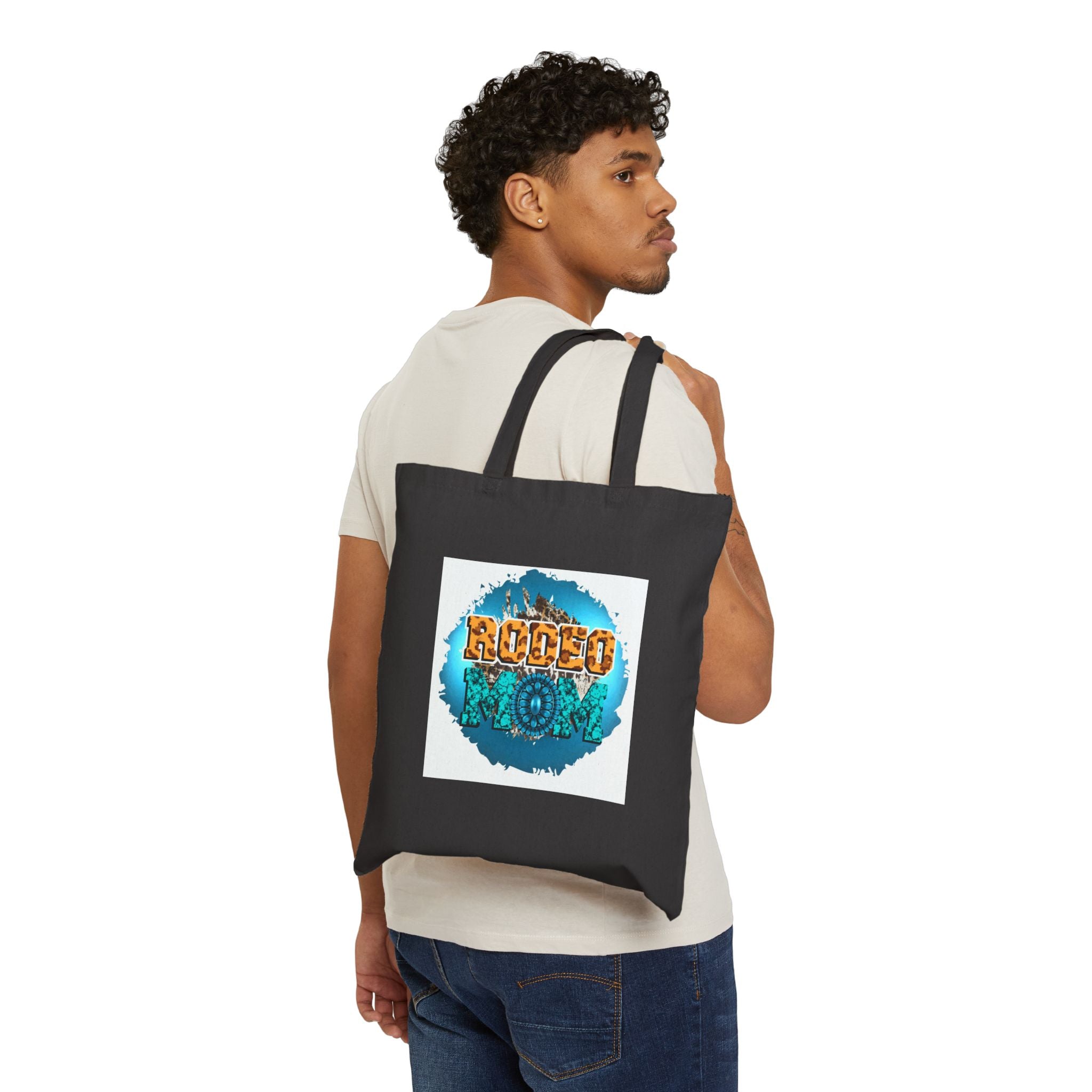 Rodeo Cowboy Canvas Tote — Western Festival Reusable Market Bag