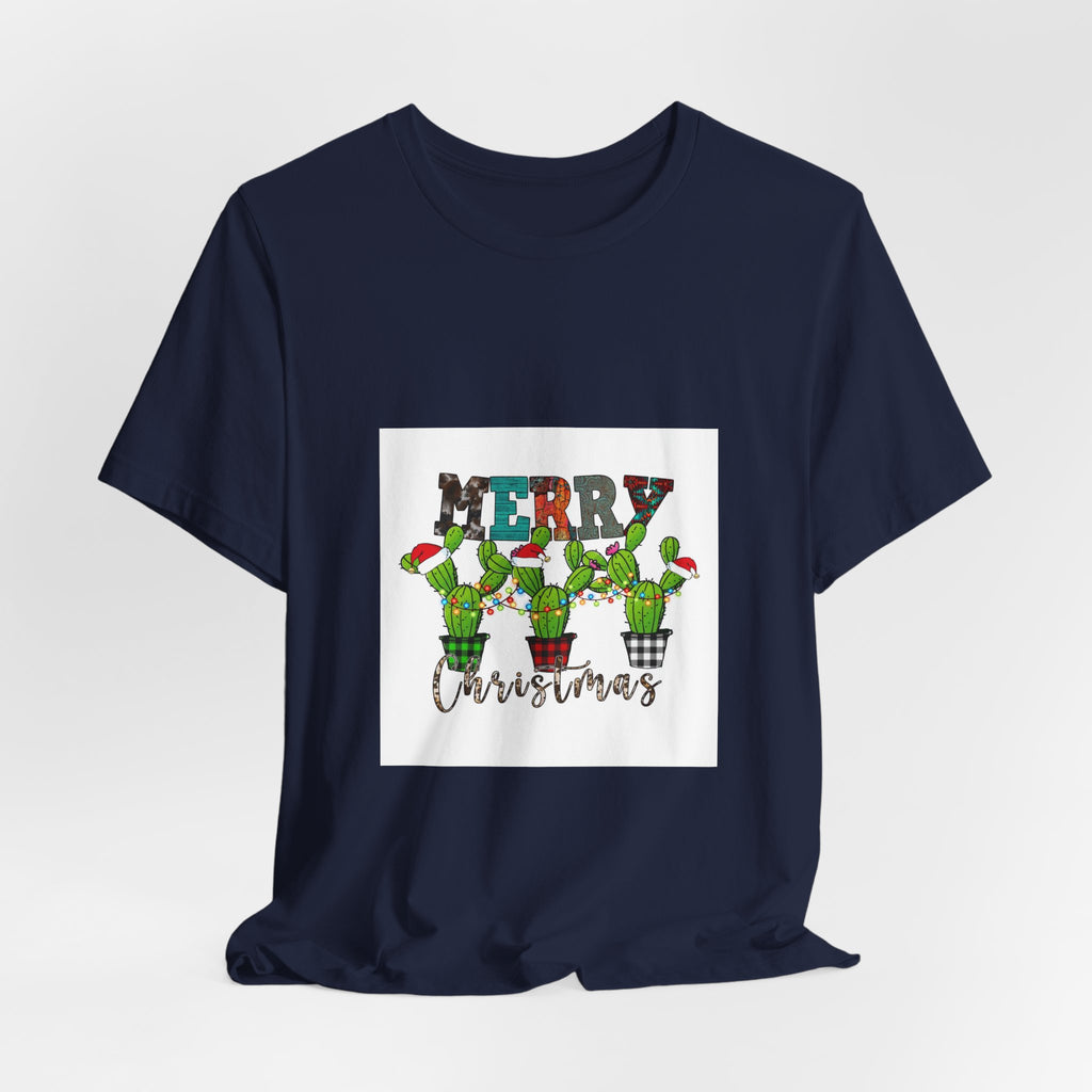 Merry Christmas Cactus Tee — Festive Holiday Succulent Shirt