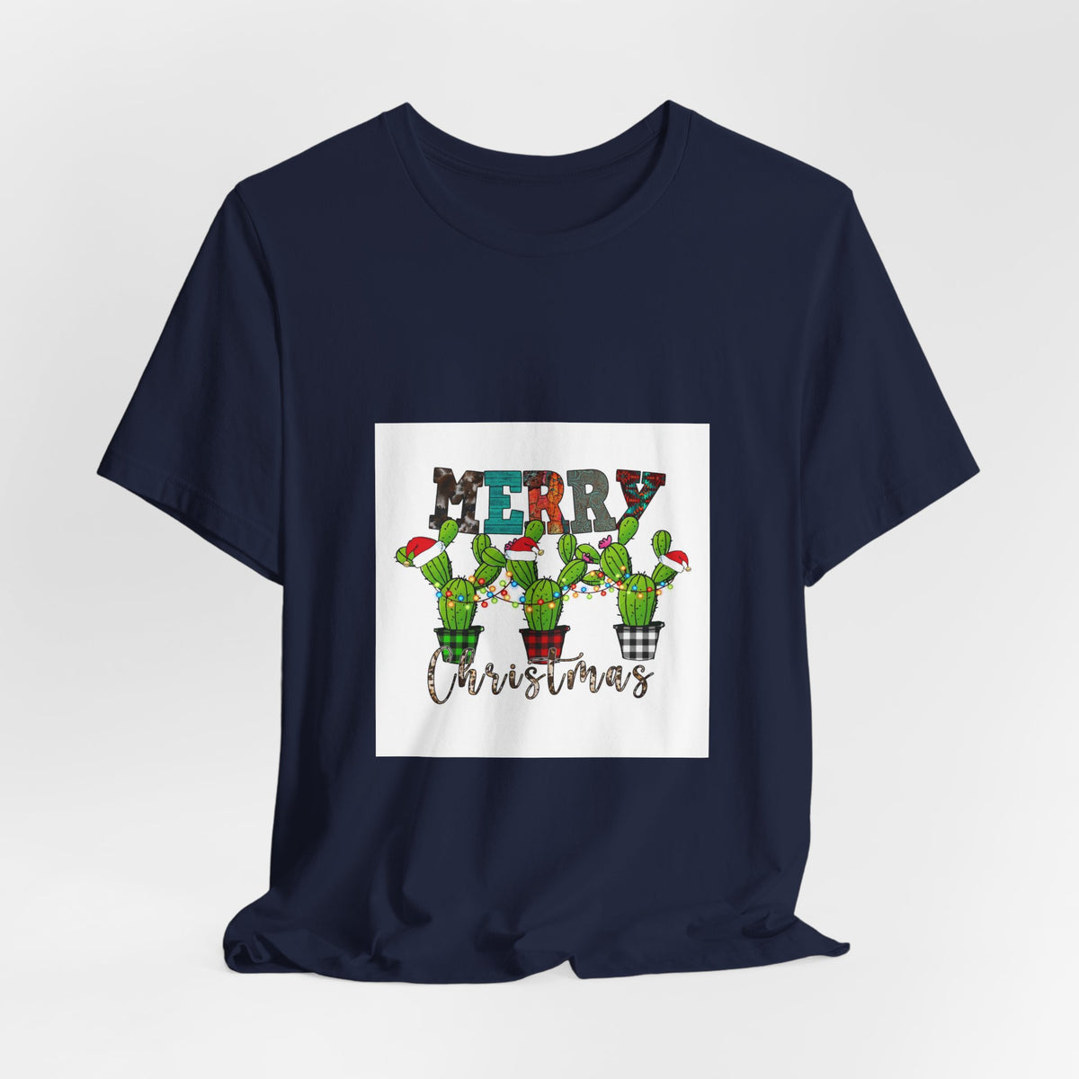 Merry Christmas Cactus Tee — Festive Holiday Succulent Shirt