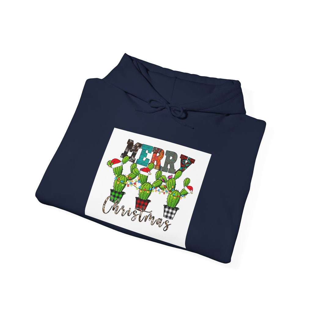Merry Christmas Cactus Hoodie – Cute Holiday Plant Graphic Sweatshirt