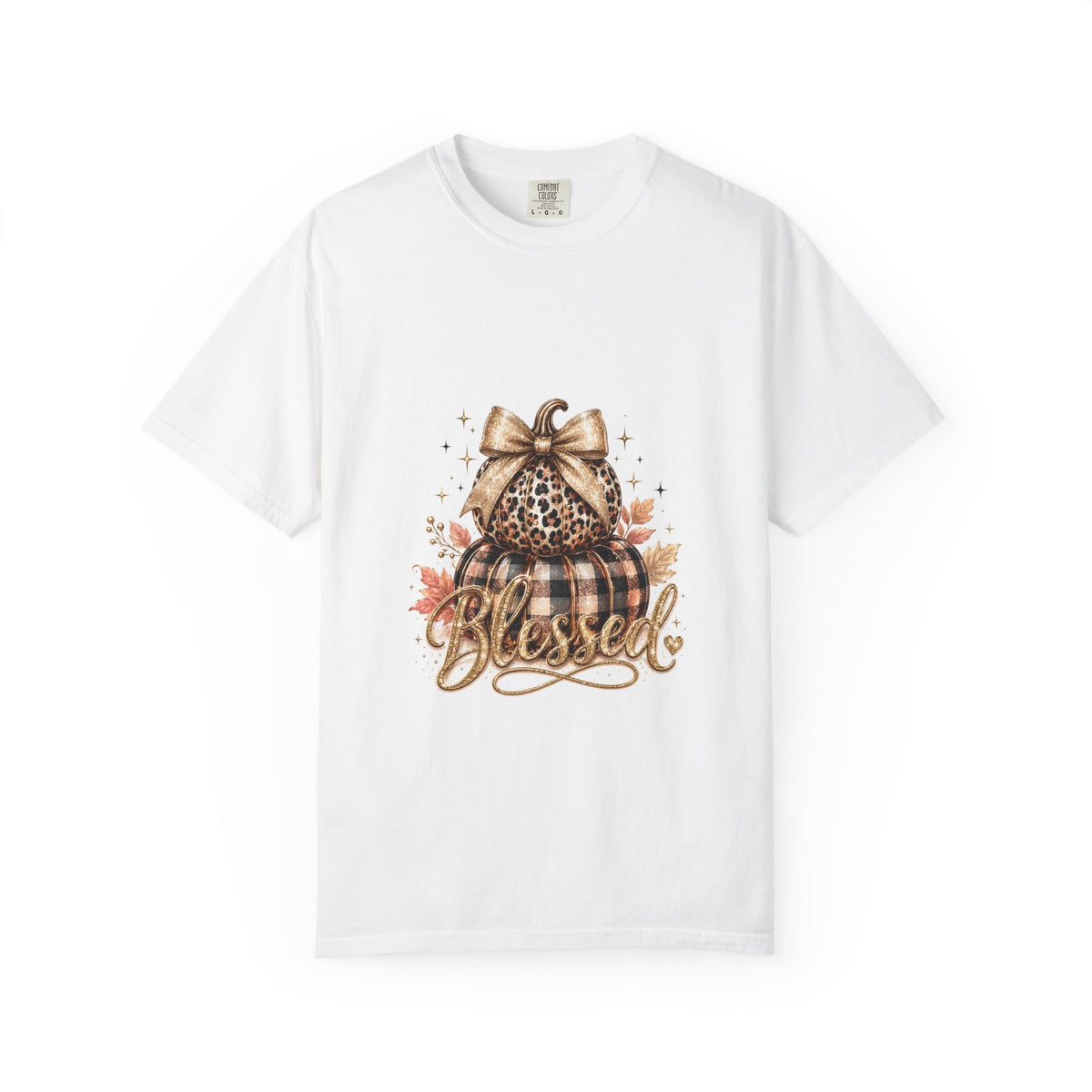 Blessed Pumpkin T-Shirt — Fall Leopard & Buffalo Plaid Pumpkin Graphic