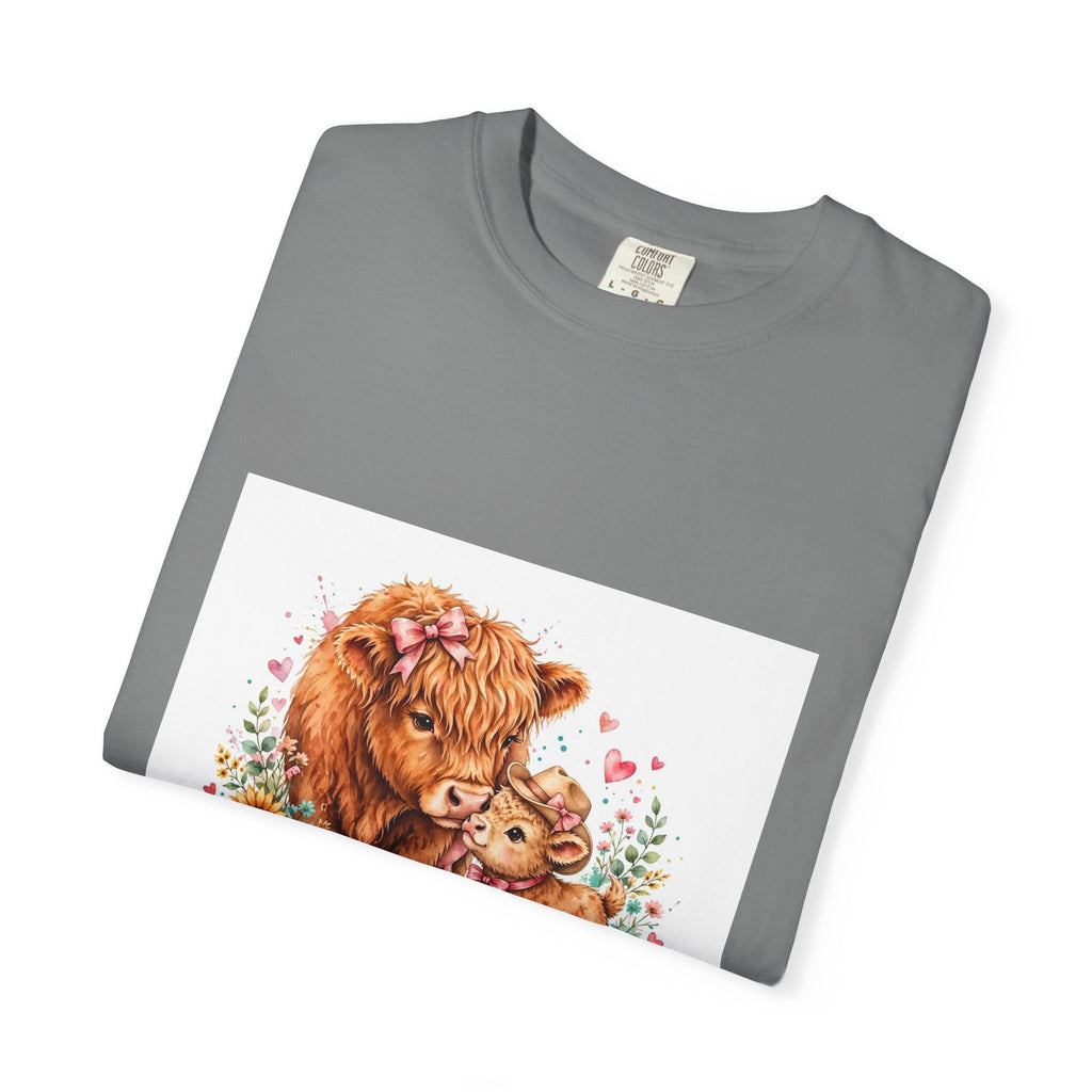 Mama's Little Cowgirl T-Shirt – Cute Highland Cow Mom & Calf Graphic