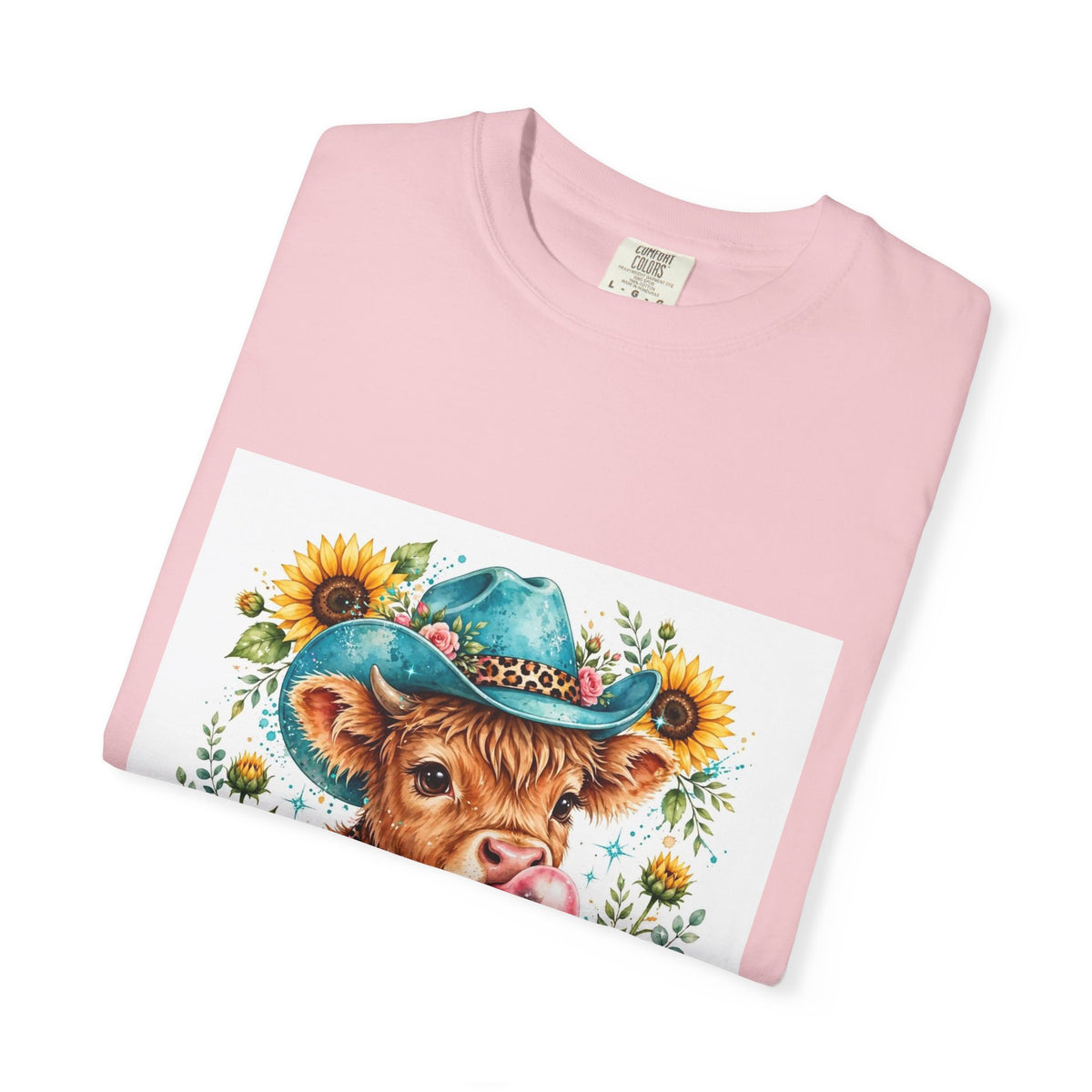 Western Mama Cow Tee — Cute Cow with Cowboy Hat & Sunflowers Graphic T-Shirt