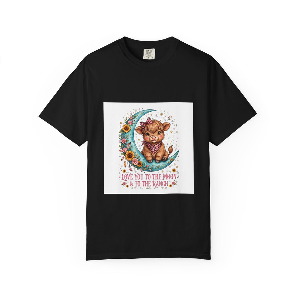 Cow Cute T-Shirt – "Love You to the Moon & to the Ranch" Graphic Tee