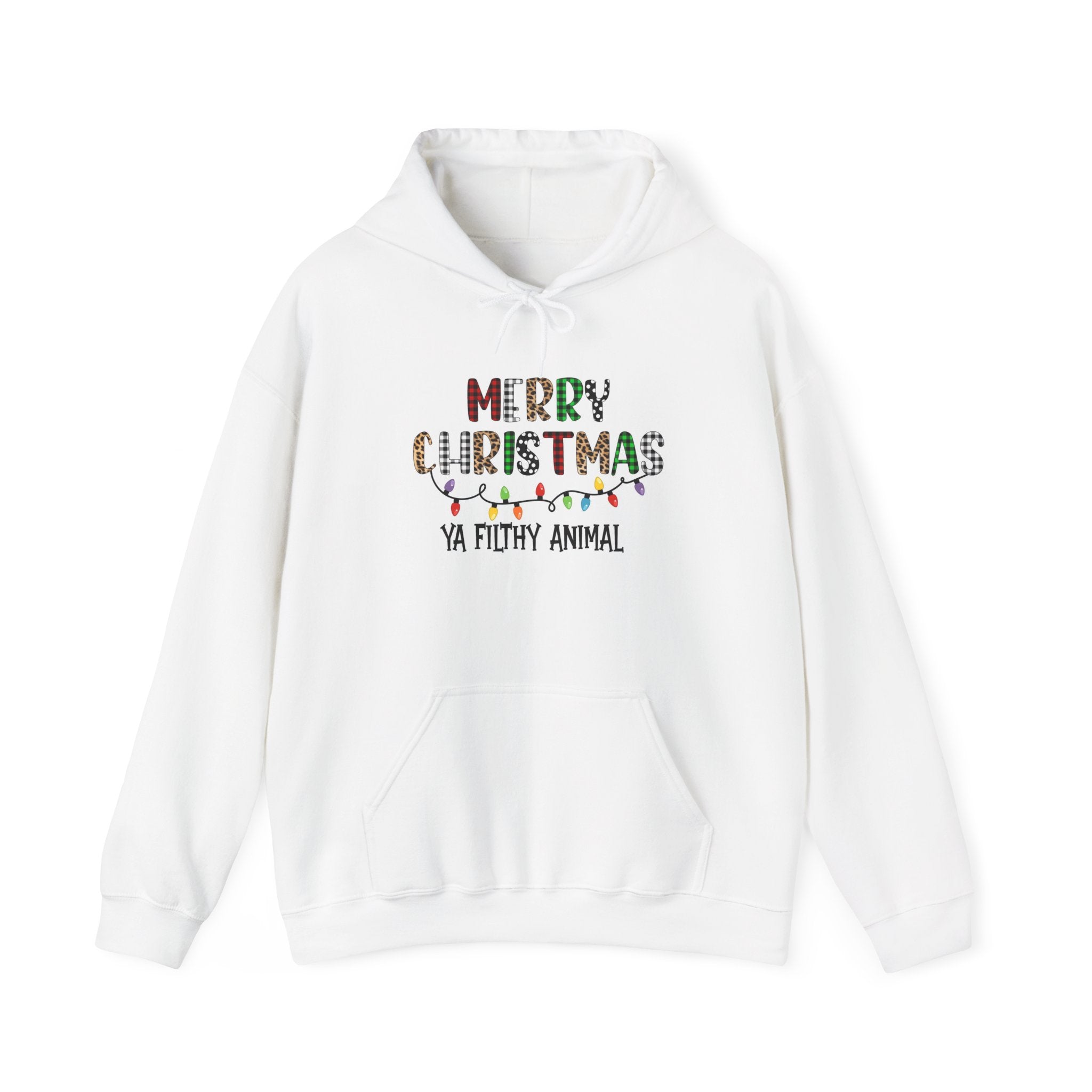 Christmas Hoodie – "Merry Christmas Ya Filthy Animal" Funny Holiday Pullover