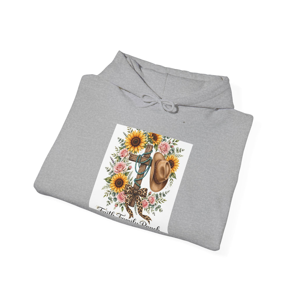 Horse & Sunflower Hoodie - Rustic Western Equestrian Sweatshirt
