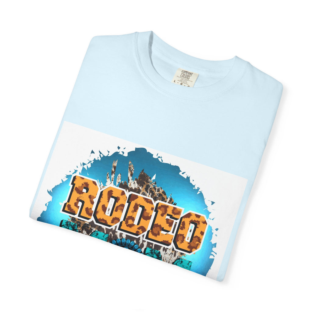 Rodeo Mom Graphic T-Shirt — Western Cowgirl Bronc & Turquoise Design