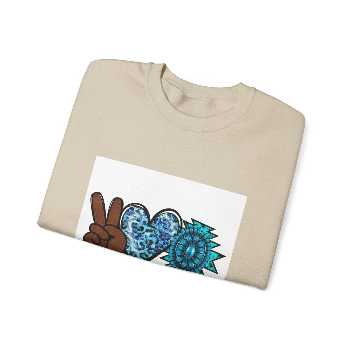 Peace Love Turquoise Crewneck Sweatshirt