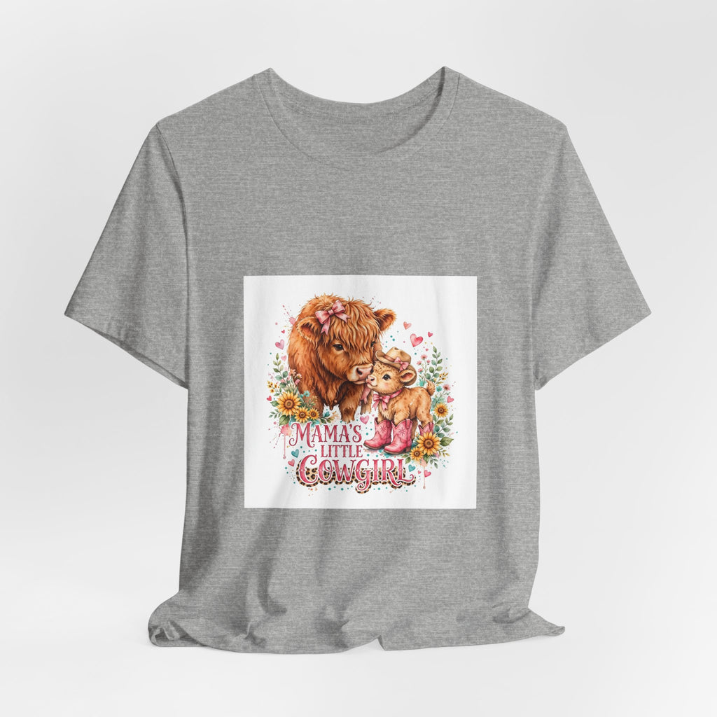 Mama's Little Cowgirl Tee — Western Cowhide Mom & Baby Graphic T-Shirt