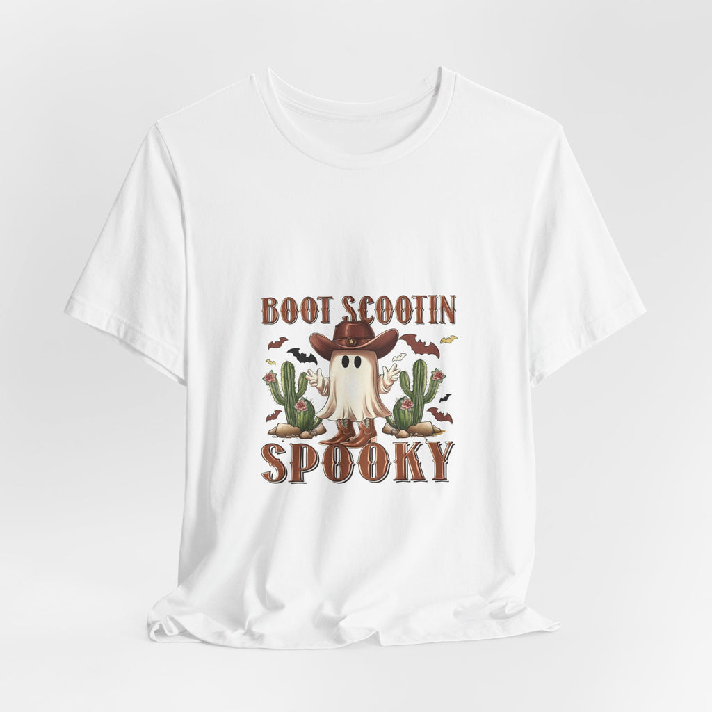 Ghost Cowboy Tee - "Boot Scootin Spooky" Western Halloween T-Shirt