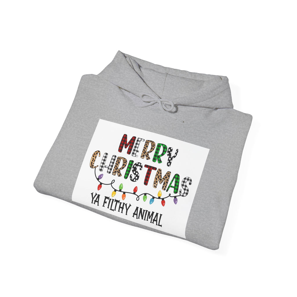 Christmas Hoodie – "Merry Christmas Ya Filthy Animal" Funny Holiday Pullover