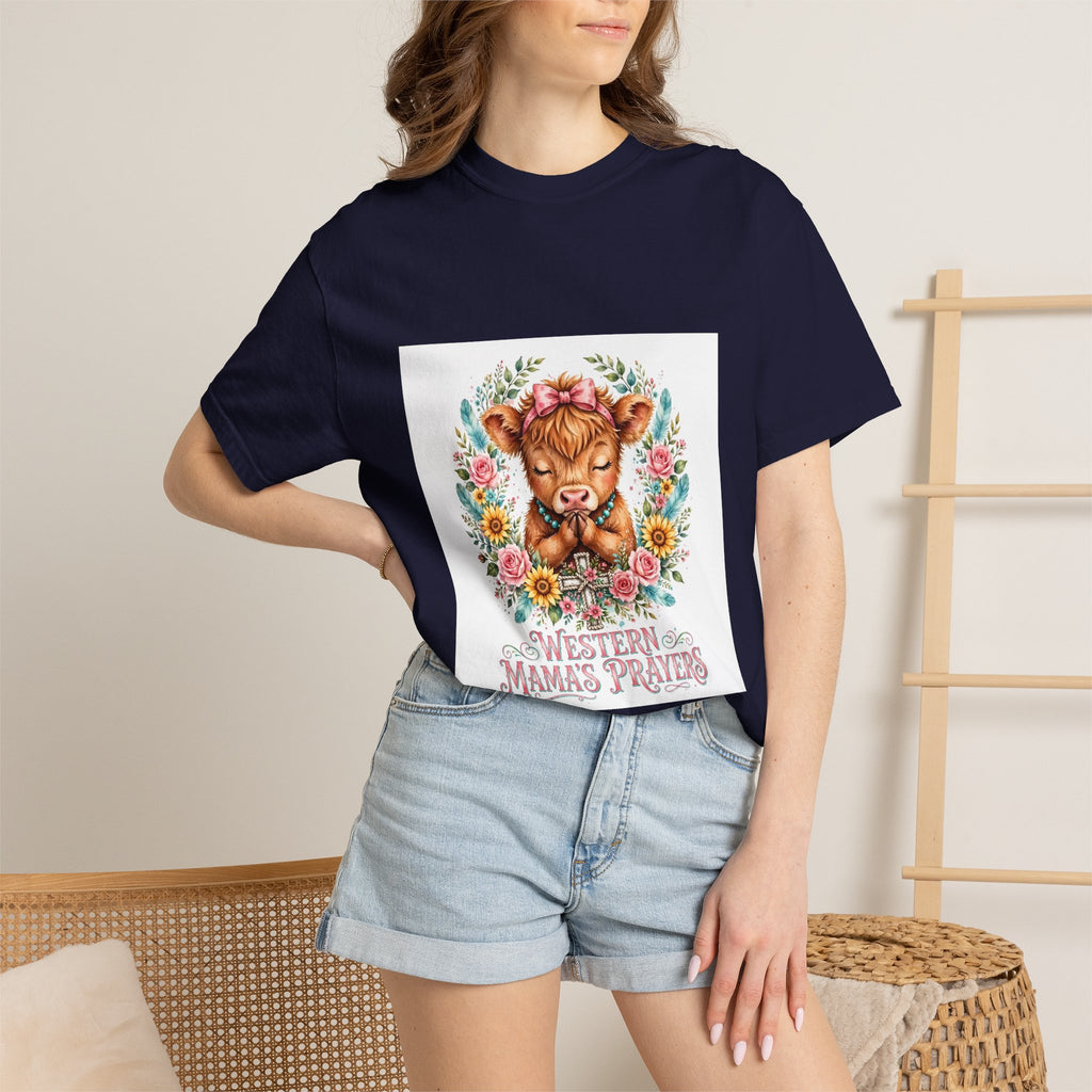 Western Mama Prayer Cow T-Shirt