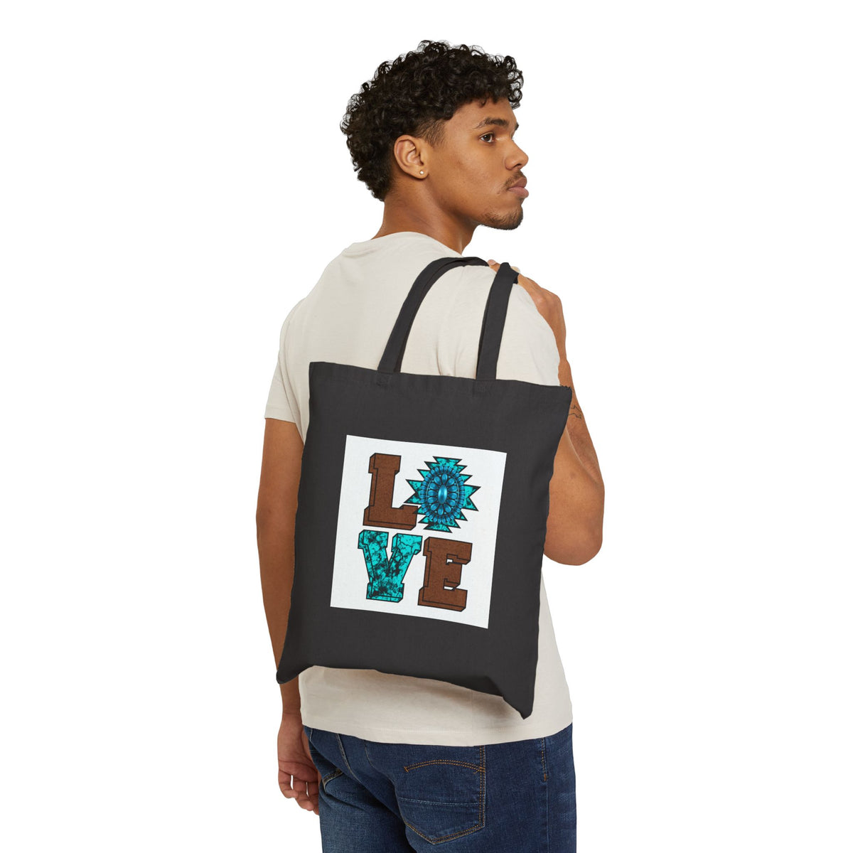 LOVE Southwestern Canvas Tote Bag