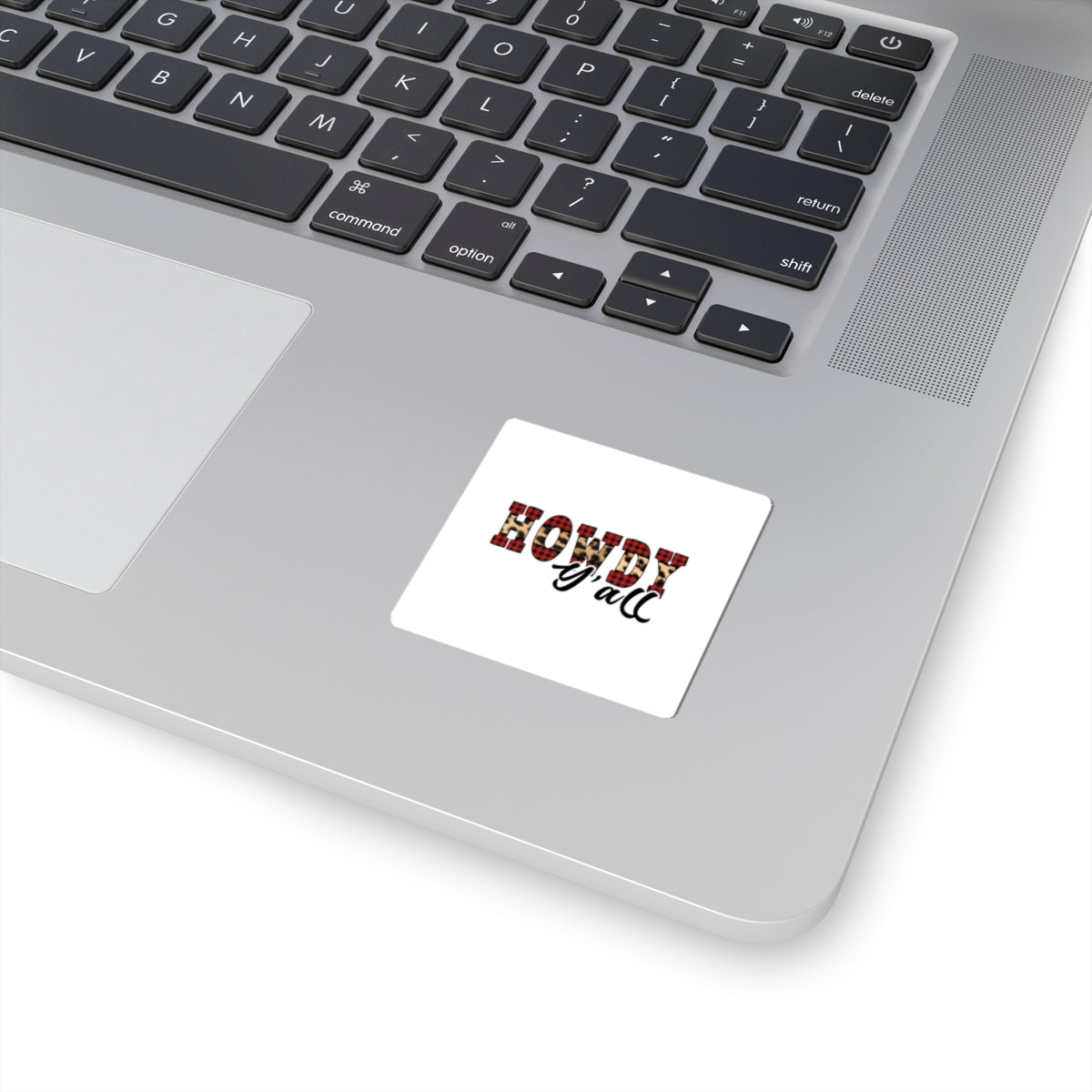 Howdy y’all Plaid & Leopard Sticker — Western Rustic Kiss-Cut Decal for Laptops, Water Bottles & Gifts