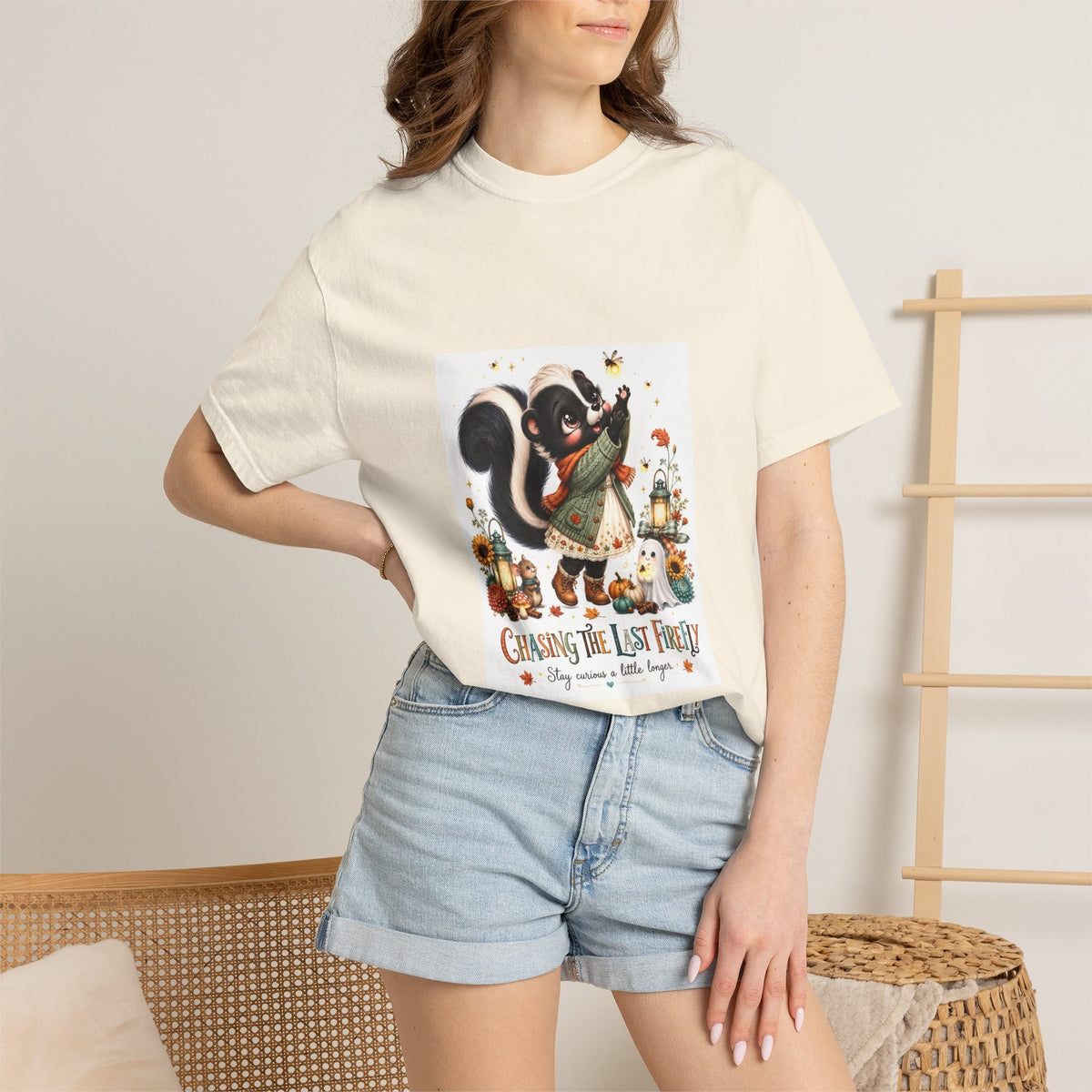 Chasing the Last Firefly Skunk Graphic T-Shirt
