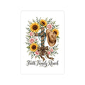Faith Family Ranch Sunflower Cross Sticker — Western Cowboy Hat Kiss-Cut Decal