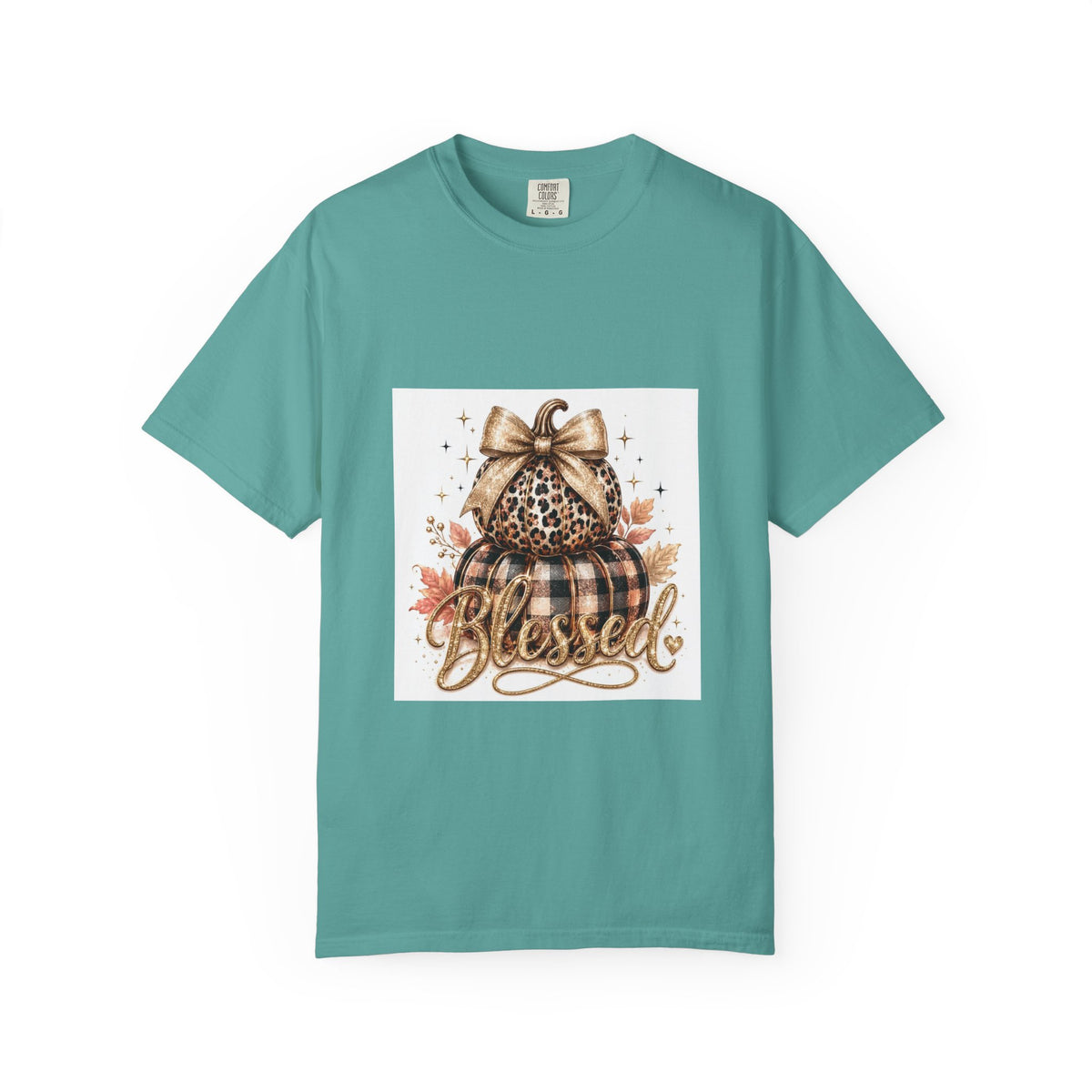 Blessed Pumpkin T-Shirt — Fall Leopard & Buffalo Plaid Pumpkin Graphic
