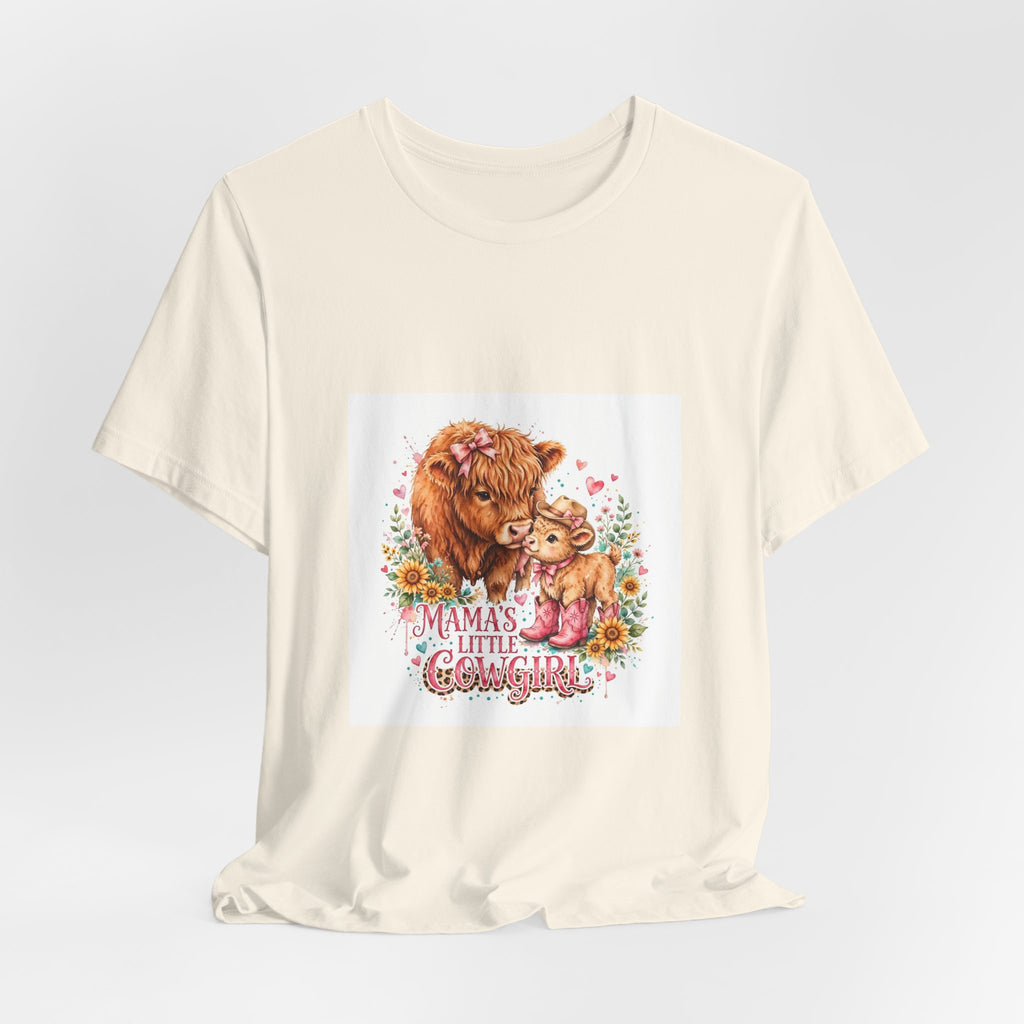 Mama's Little Cowgirl Tee — Western Cowhide Mom & Baby Graphic T-Shirt