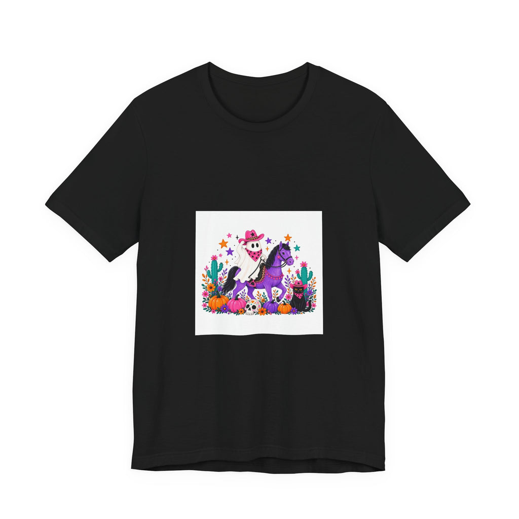 Halloween Skeleton Horse T-Shirt — Dia de los Muertos Desert Scene