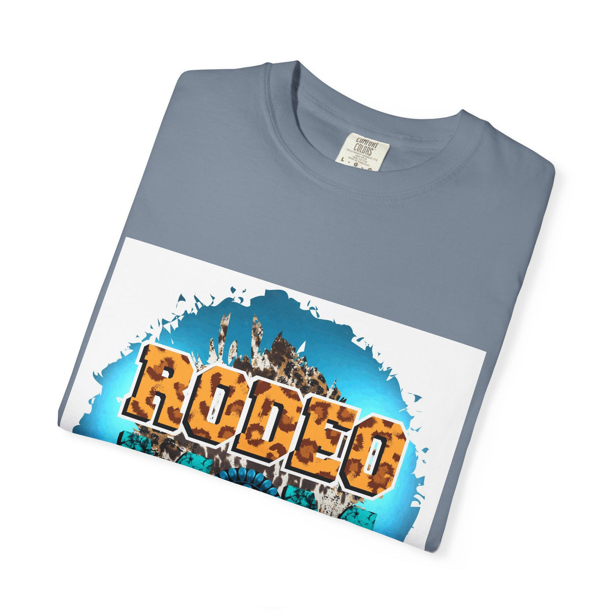Rodeo Mom Graphic T-Shirt — Western Cowgirl Bronc & Turquoise Design