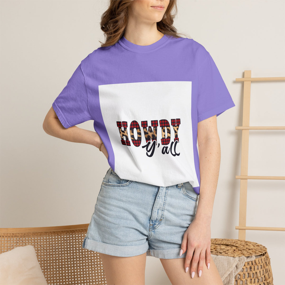 Howdy y'all T-Shirt — Plaid Western Graphic Tee