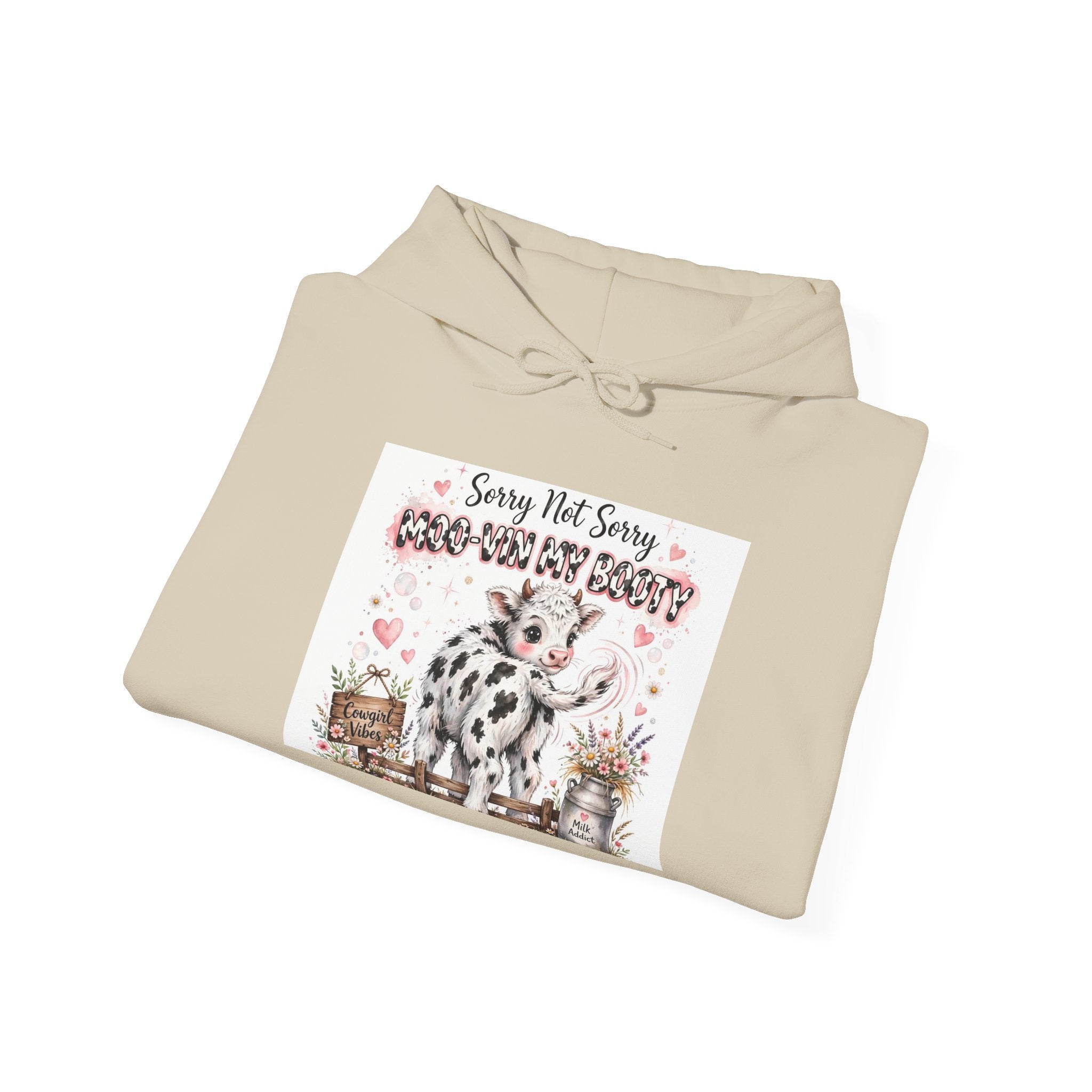 Cow Print Cowgirl Hoodie - "Sorry Not Sorry I Need My Barn" Farm Life Sweatshirt