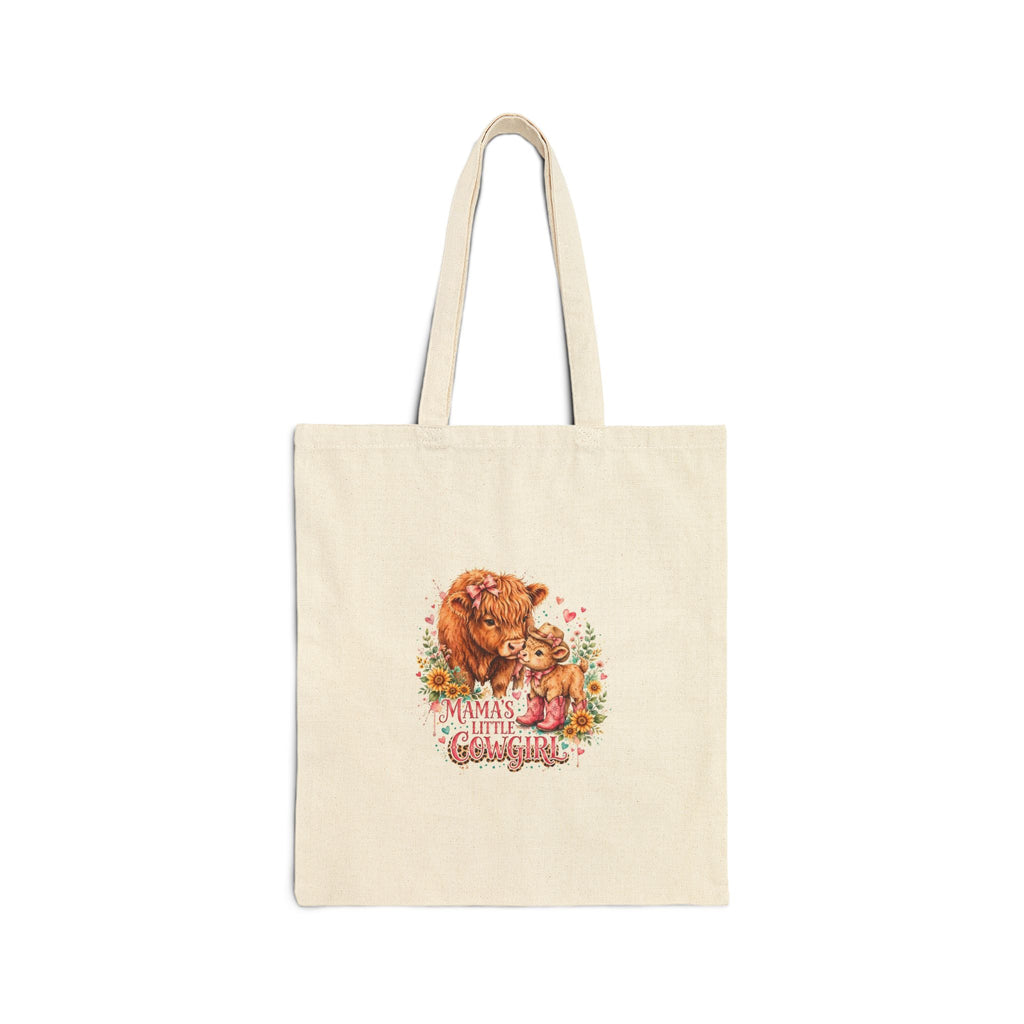 Mama's Little Cub Canvas Tote Bag — Cute Bear Mom & Baby Reusable Grocery Bag