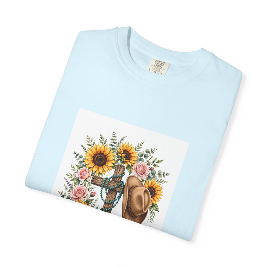 Faith Family Ranch T-Shirt — Sunflower Cowboy Hat Graphic Tee