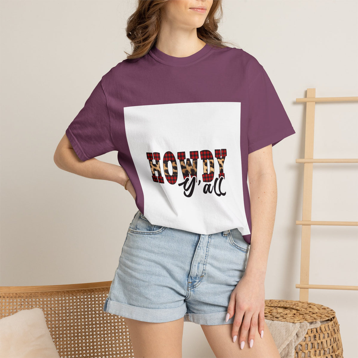 Howdy y'all T-Shirt — Plaid Western Graphic Tee
