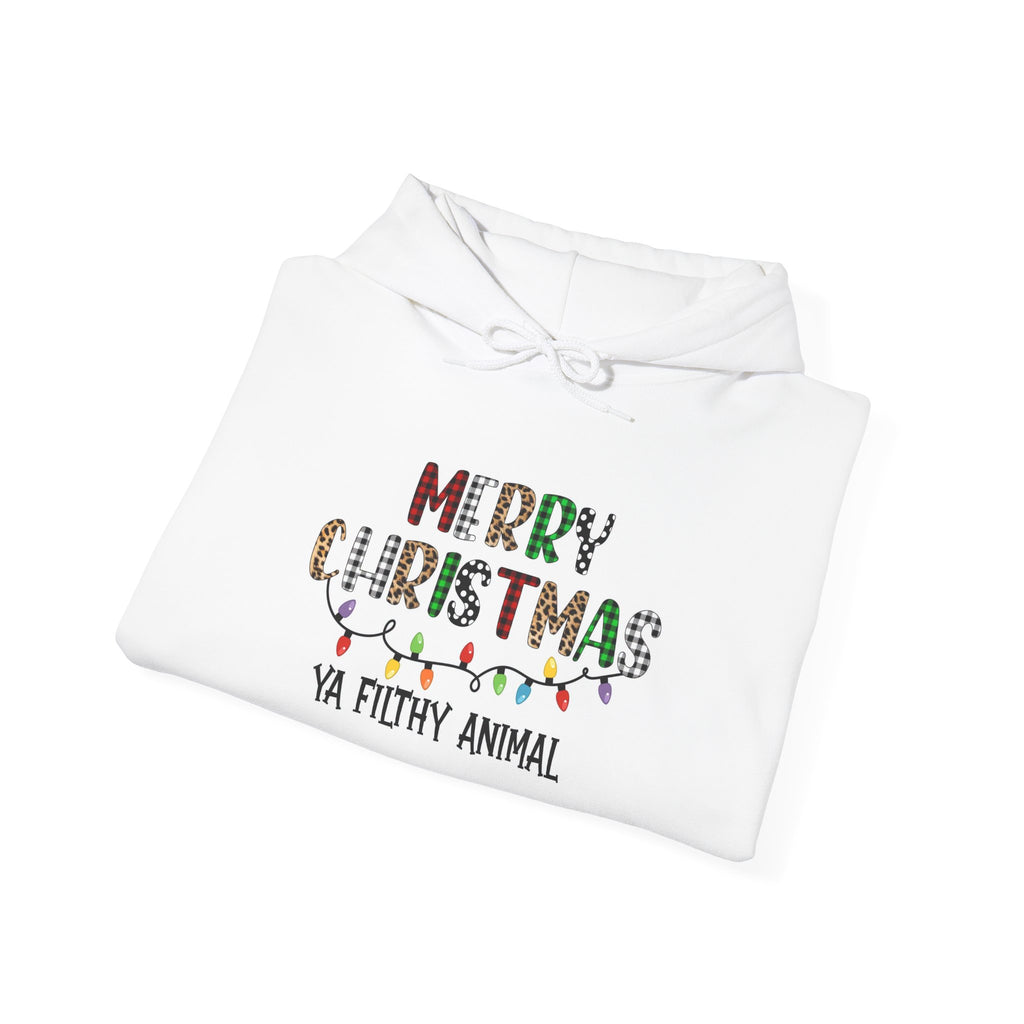 Christmas Hoodie – "Merry Christmas Ya Filthy Animal" Funny Holiday Pullover