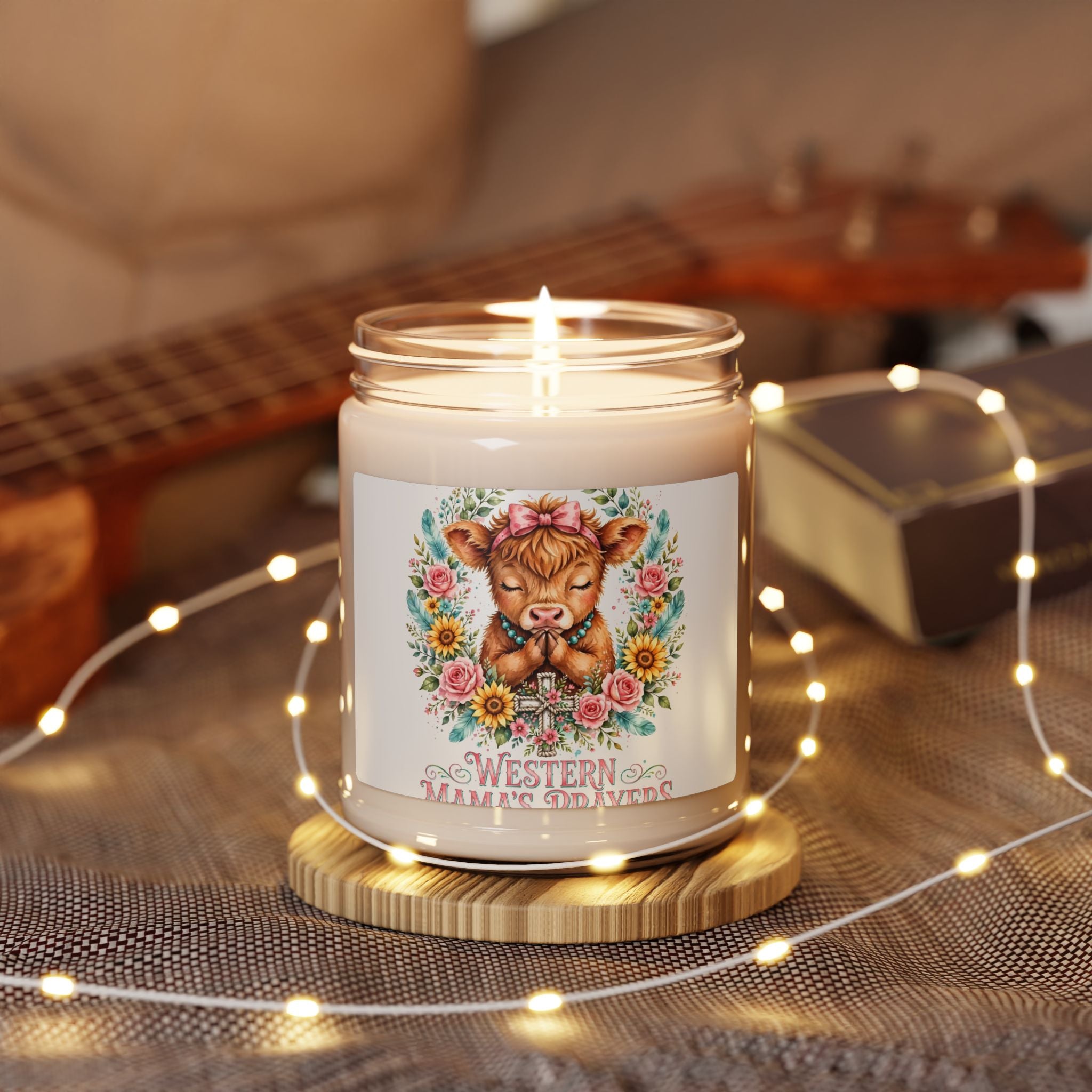 Western Mama Cow Scented Soy Candle — Floral 9oz Jar
